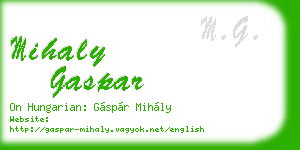 mihaly gaspar business card